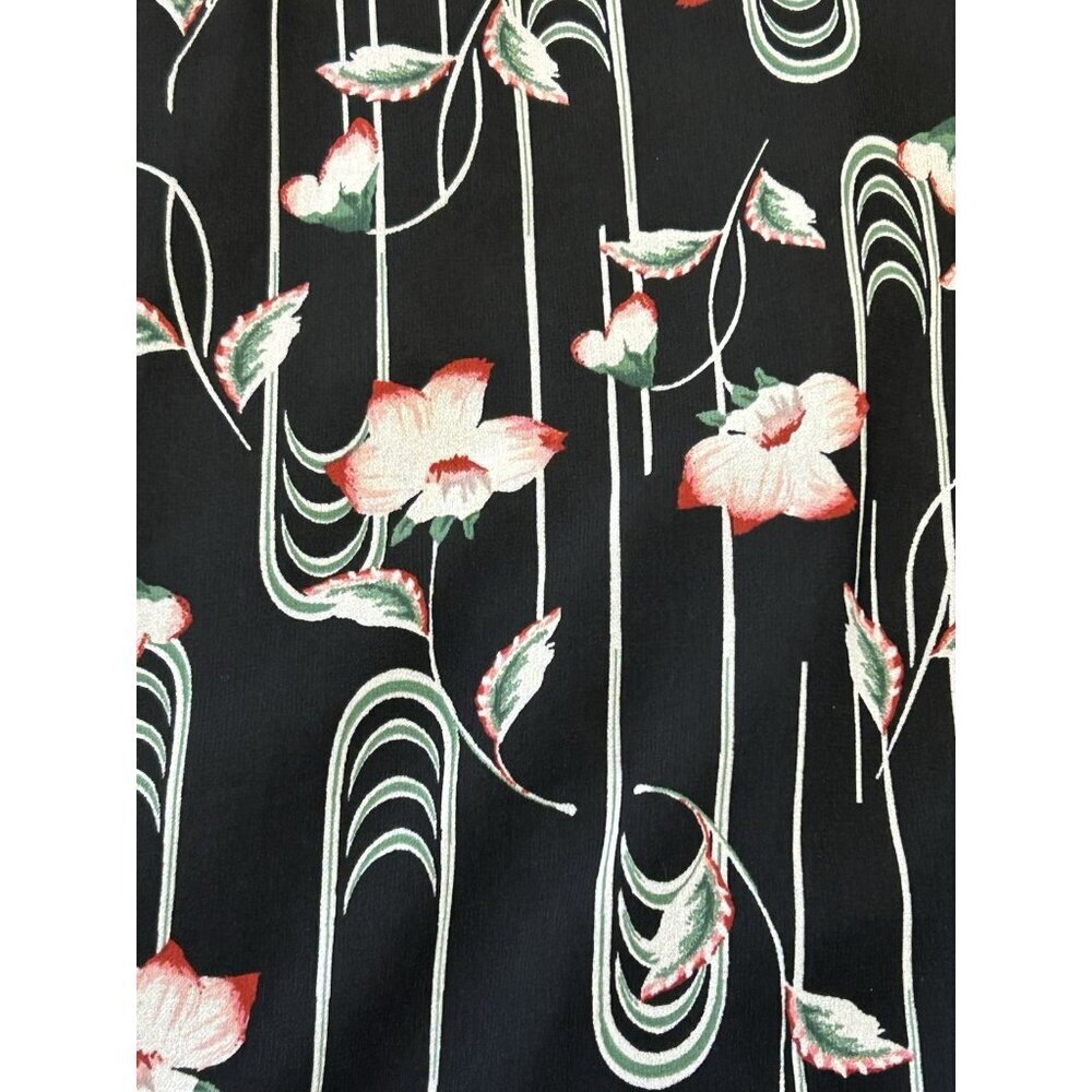 Chelsea 28 Dress Womens Medium Black Floral Sleeveless Asymmetrical Ruffle Hem - Picture 12 of 12